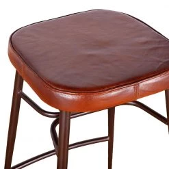 World Interiors Bar & Counter Stools Hudson Backless Leather Stool
