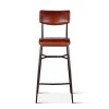 World Interiors Hudson High Back Leather Stool
