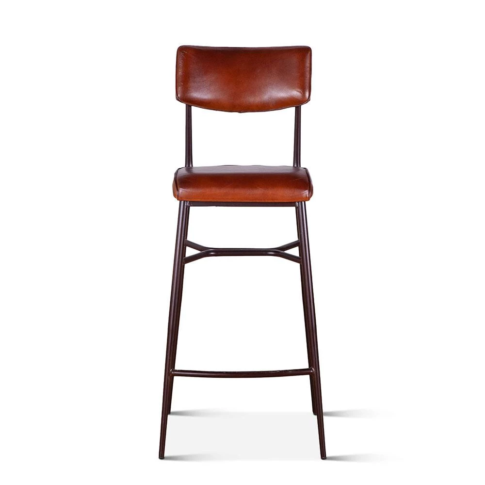 World Interiors Hudson High Back Leather Stool 3 World Interiors Hudson High Back Leather Stool
