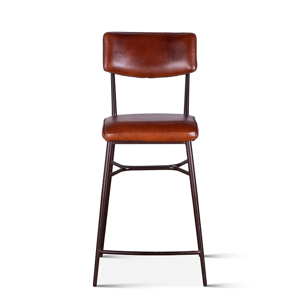 World Interiors Hudson High Back Leather Stool 9 World Interiors Hudson High Back Leather Stool