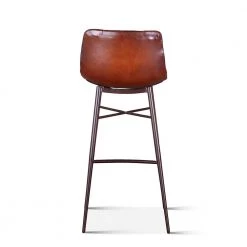 World Interiors Hudson Low Back Leather Stool