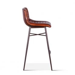 World Interiors Hudson Low Back Leather Stool