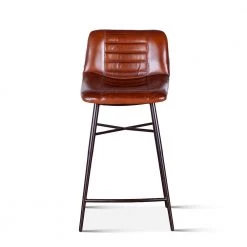 World Interiors Hudson Low Back Leather Stool