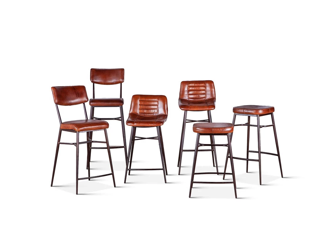 World Interiors Hudson High Back Leather Stool 10 World Interiors Hudson High Back Leather Stool