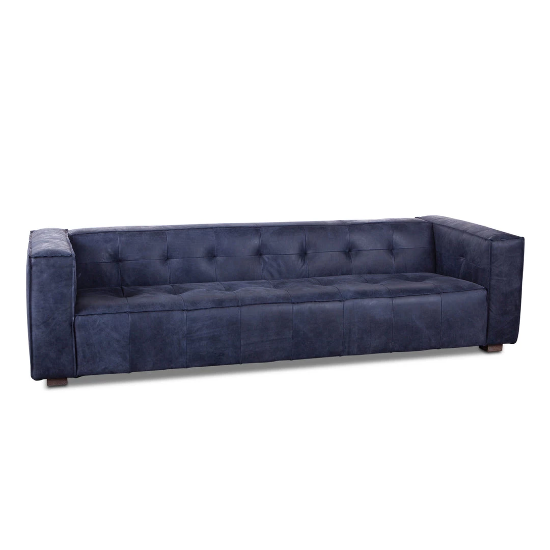 World Interiors Portia Antique Blue Italian Leather Sofa 4 World Interiors Portia Antique Blue Italian Leather Sofa