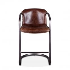 World Interiors Bar & Counter Stools Chiavari Industrial Modern Leather Counter-Height Stool