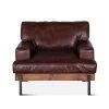 World Interiors Chiavari Industrial Geisha Brown Leather Armchair