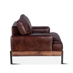 World Interiors Chiavari Industrial Geisha Brown Leather Armchair