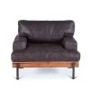 World Interiors Living Room Chiavari Distressed Ebony Leather Armchair