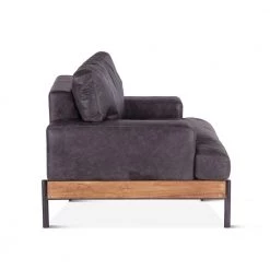 World Interiors Living Room Chiavari Distressed Ebony Leather Armchair