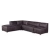 World Interiors Living Room Chiavari Modular Sectional In Distressed Ebony Leather