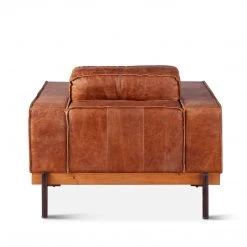 World Interiors Chiavari Modern Cognac Leather Armchair