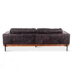 World Interiors Chiavari Distressed Antique Ebony Leather Sofa 11 World Interiors Chiavari Distressed Antique Ebony Leather Sofa