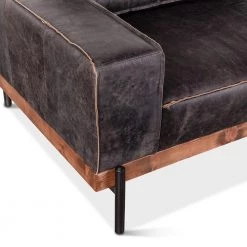 World Interiors Chiavari Distressed Antique Ebony Leather Sofa 13 World Interiors Chiavari Distressed Antique Ebony Leather Sofa