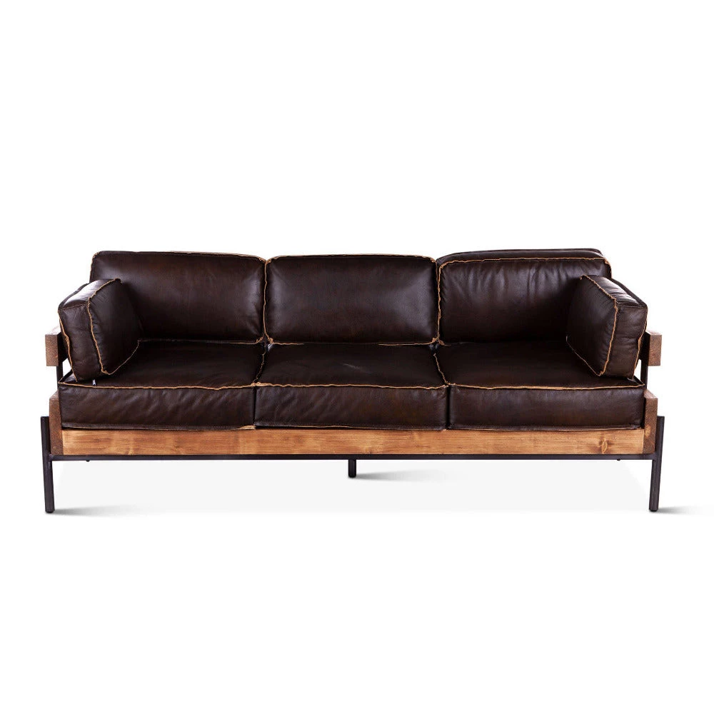 World Interiors Living Room Chiavari Mocha Brown Industrial Leather Sofa 3 World Interiors Living Room Chiavari Mocha Brown Industrial Leather Sofa