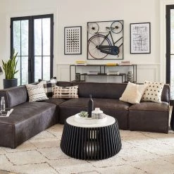 World Interiors Living Room Lisbon Marble & Mango Wood Coffee Table