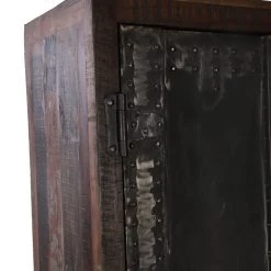 World Interiors Welles Tall Vault Style Reclaimed Cabinet