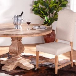 World Interiors Pengrove Modern Farmhouse Round Dining Table