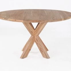 World Interiors Stockholm Natural Acacia Wood Round Dining Table