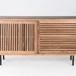 World Interiors Stockholm Natural Acacia Sliding Door Cabinet Dining Room