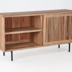 World Interiors Stockholm Natural Acacia Sliding Door Cabinet Dining Room