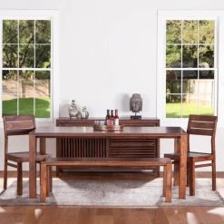 World Interiors Dining Room Lisbon Sheesham Wood Dining Bench
