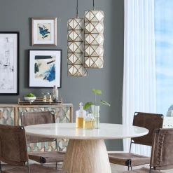 World Interiors Bali Boho Glass Prism Hanging Pendant Light Accents