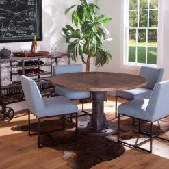 World Interiors Sterling Round Reclaimed Teak Dining Table