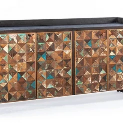 World Interiors Dining Room Messina Carved Teak Wood Sideboard