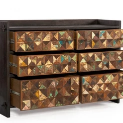 World Interiors Messina Carved Teak Wood Dresser Bedroom