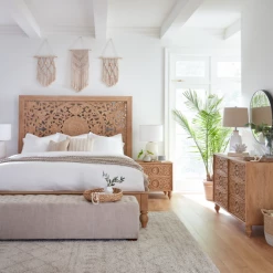 World Interiors Haveli Traditional Handcarved Bed Bedroom