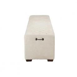 World Interiors Arabella Mid-Century Linen Bench Dining Benches