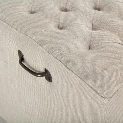 World Interiors Arabella Mid-Century Linen Bench Dining Benches