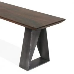 World Interiors Augusta Modern Acacia Wood Bench Dining Room