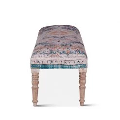 World Interiors Algiers Turquoise Print Upholstered Bench 11 World Interiors Algiers Turquoise Print Upholstered Bench