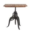 World Interiors Artezia Farmhouse Industrial Crank Side Table Dining Room