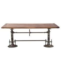World Interiors Dining Room Artezia Rustic Industrial Crank Dining Table