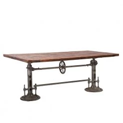 World Interiors Dining Room Artezia Rustic Industrial Crank Dining Table
