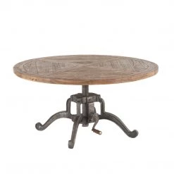 World Interiors Artezia Industrial Teak Crank Coffee Table