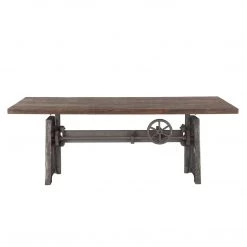 World Interiors Dining Room Artezia Recycled Teak Industrial Crank Dining Table