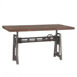 World Interiors Artezia Recycled Teak Industrial Crank Desk Desks & Shelving