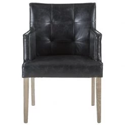 World Interiors Avery Modern Leather Arm Chair Dining Room