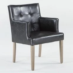 World Interiors Avery Modern Leather Arm Chair Dining Room