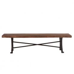 World Interiors Blayne Rustic Farmhouse Live Edge Bench