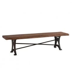World Interiors Blayne Rustic Farmhouse Live Edge Bench