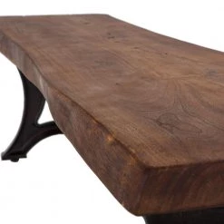 World Interiors Blayne Rustic Farmhouse Live Edge Bench