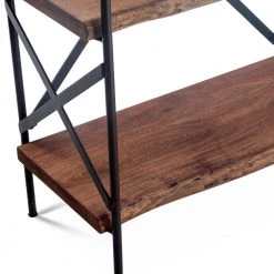 World Interiors Living Room Blayne 78-Inch Tall Live Edge Bookshelf