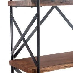 World Interiors Living Room Blayne 78-Inch Tall Live Edge Bookshelf