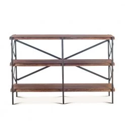 World Interiors Blayne 56-Inch Horizontal Live-Edge Bookshelf