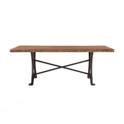 World Interiors Blayne Rustic Farmhouse Live-Edge Dining Table